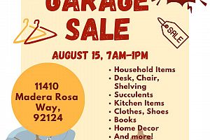 GARAGE SALE — Saturday, Aug 15 | 7am–1pm