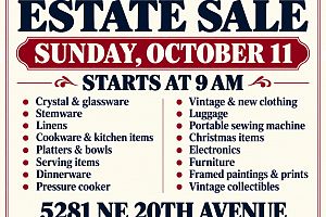 Family-Run Garage Sale - SUNDAY 10/11 @9am