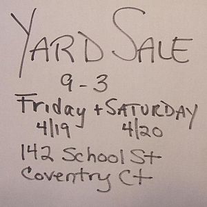 Yard sale photo in Coventry, CT