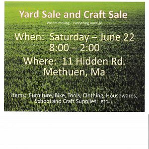 Yard sale photo in Methuen, MA