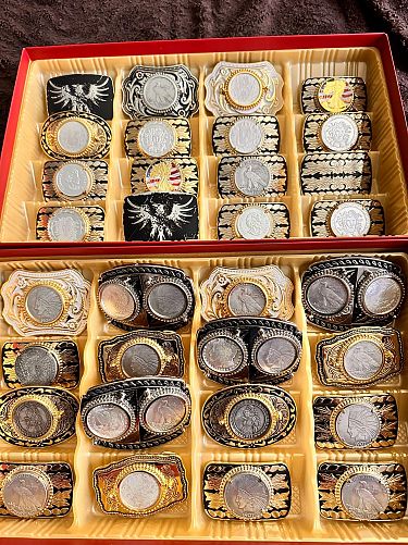 Father's Day: Morgan Eagle Dollars, Jewelry, Antique Silver Belt Buckles, Rings photo