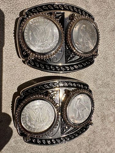 Father's Day: Morgan Eagle Dollars, Jewelry, Antique Silver Belt Buckles, Rings photo