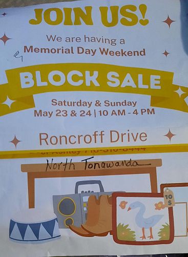 Garage Sale/148 Roncroff Dr North Tonawanda Sat 5/23 & Sun 5/24. (Block Sale) photo