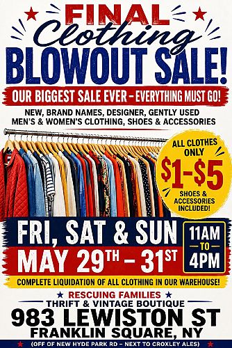 🔥 HUGE CLOTHING WAREHOUSE LIQUIDATION SALE 🔥 FINAL SALE • EVERYTHING MUST GO!