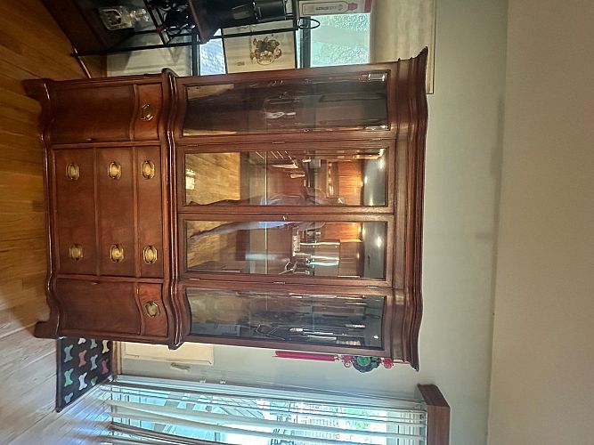 Moving Sale- wood furniture, clothes, home goods cover