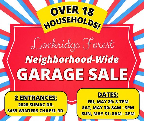 18+ Households | Lockridge Forest Neighborhood Garage Sale 2026 cover