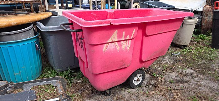 Moving sale in back yard photo