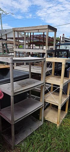 Moving sale in back yard photo