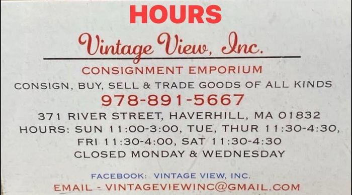 VINTAGE VIEW Multi-Dealer / Consignment Emporium. OPEN -11:00 -CLOSED M/W. photo