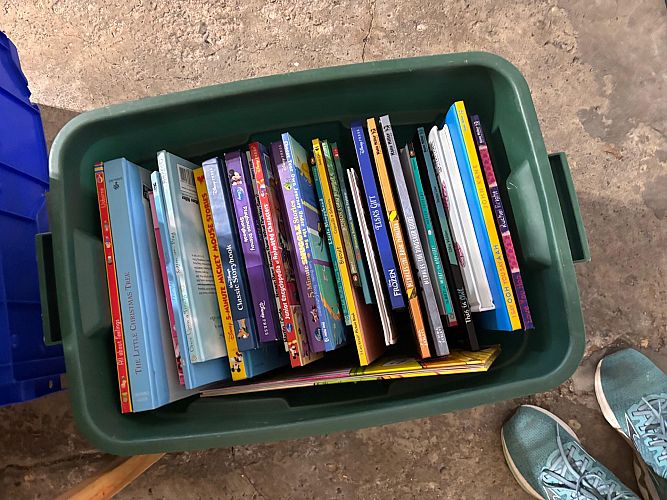 Tons of kid toys and books photo