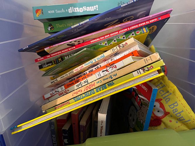 Tons of kid toys and books photo