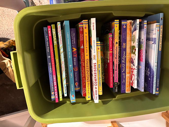 Tons of kid toys and books photo