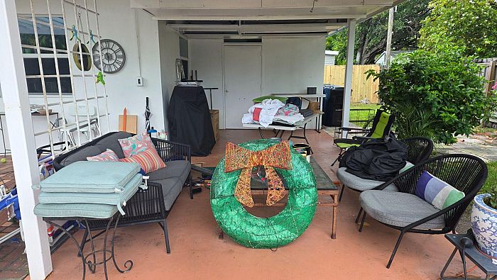 Moving Sale – Furniture, MCM, Lamps, Dishes, Tools, Books, Outdoor Seating photo