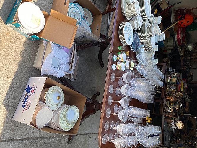 Garage Sale Tools, Vintage, Glassware, Art prints photo