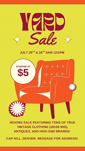 Moving Yard Sale! Vintage & Antiques