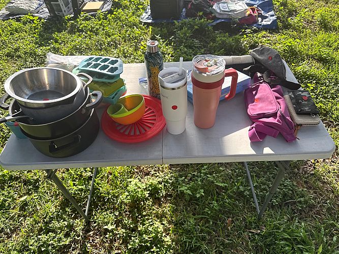 Fish tank, golf matt, kitchen ware, clothes, and more! photo