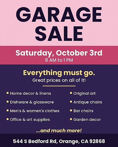 Super Quality GARAGE SALE, Orange