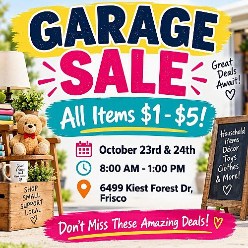 Neighborhood Garage Sale - All item $1-$5! cover