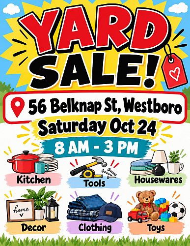 Large Yard Sale in Westborough cover