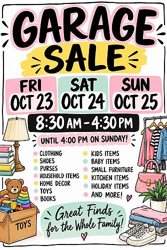 Multi house yard sale cover